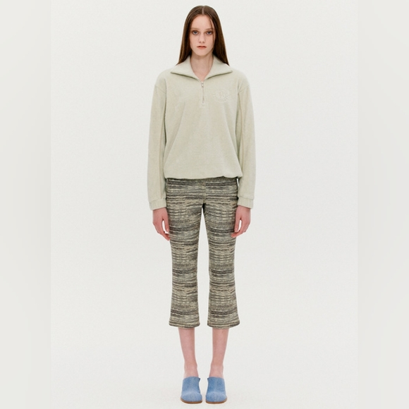 THEOPEN PRODUCT Printed Fitted Mid Length Pants In Khaki 4. - Picture 1 of 9